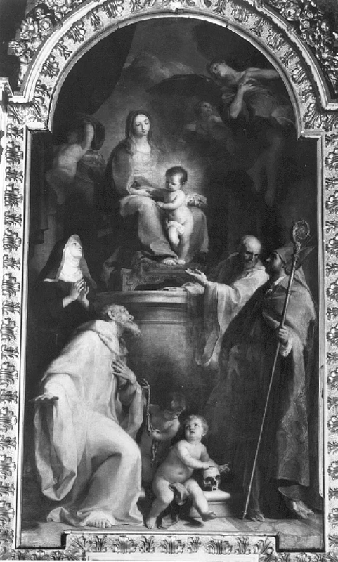 Pompeo - Madonna con Bambino e i quattro beati Forte, Pietro, Castora e Rodolfo, Chiesa dei SS. Andrea e Gregorio al monte Celio, Roma
